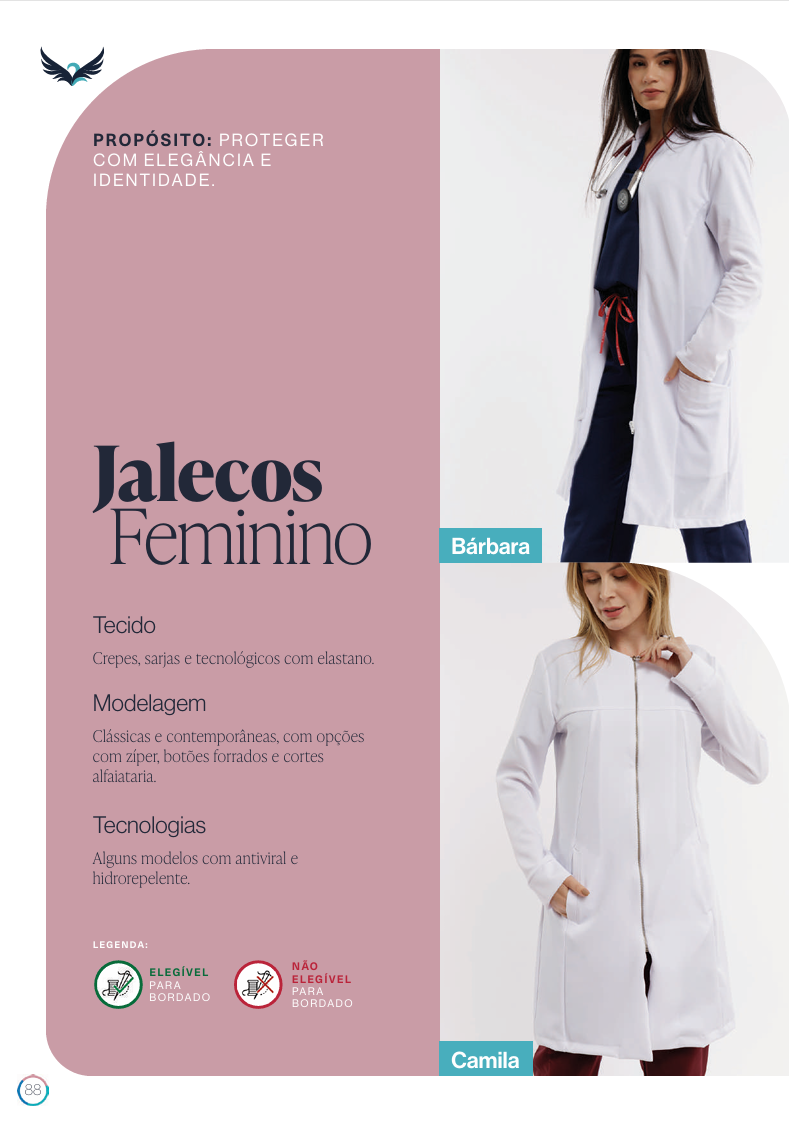 Capa da coleção Jalecos Feminino